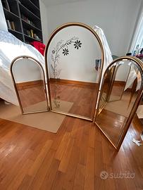 Specchio trittico vintage anni 80’ con luce