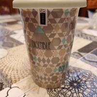 tazza da viaggio ceramica e coperchio in silicone