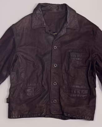 Giacca in Vera Pelle Marrone Vintage Made in Italy