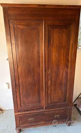  Arte povera armadio 2 ante con cassettone