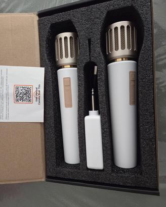 coppia microfoni wireless con ricevitore jack nuov