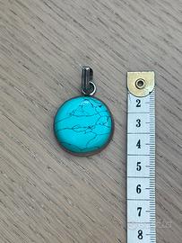 Ciondolo Turchese Stile Boho Etnico – Argento