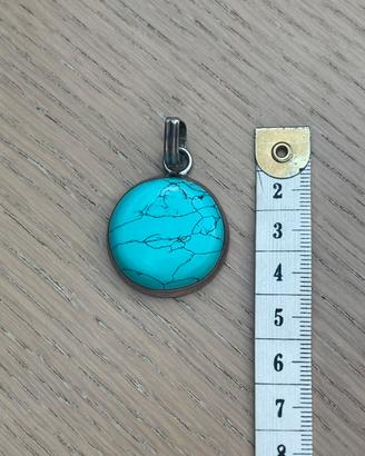 Ciondolo Turchese Stile Boho Etnico – Argento