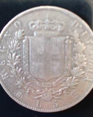 moneta rara da 5 lire argento