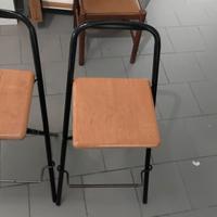 Coppia di sgabelli alti legno acciaio 