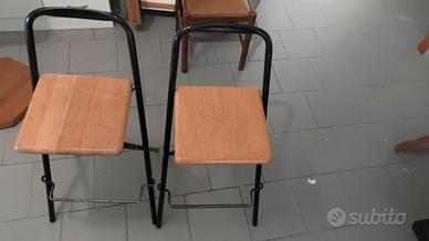 Coppia di sgabelli alti legno acciaio 
