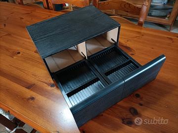 Raccoglitore/Contenitore CD/DVD in legno nero