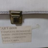 completo letto matrimoniale cotone e raso pizzo