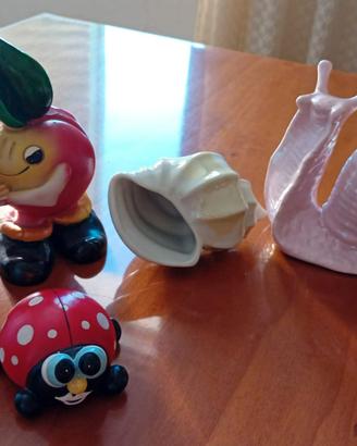 Lotto vintage 4 pezzi ceramica d'epoca e pop art