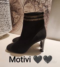 stivaletti in tessuto elasticizzato e oro