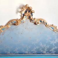 Testata letto matrimoniale fregio dorato comodini