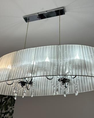 Chandelier in organza e gocce di cristallo