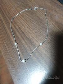 collana girocollo con 3 perline (bigiotteria)