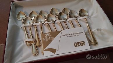 cucchiaini placcati ad oro 24k 