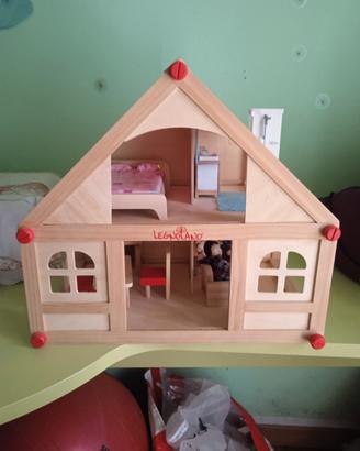 casetta bambole di legno 