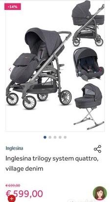 Inglesina Trio Trilogy City Passeggino Ovetto Nav