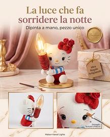 Lampada hello kitty artigianale dipinta a mano