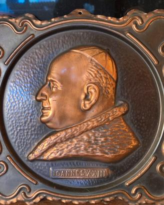Papa giovanni XXIII piatto in rame
