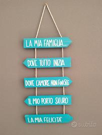 targa decorativa fattua a mano