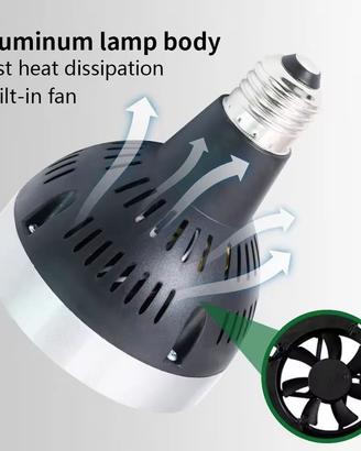 2 Faretti lampade LED 40w E27 4500k + portalampade