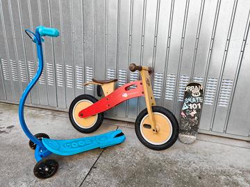 bicicletta senza pedali monopattino skateboard
