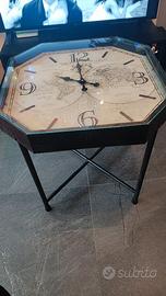 Tavolo da salotto con orologio incorporato . 60x60