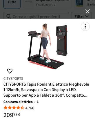 tapis roulant comprato un anno fa ma nuovo