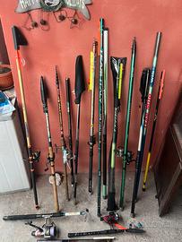 Lotto canne da pesca Lago e Fiume