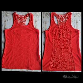 Canottiera Arancione con pizzo sul retro