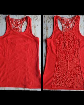 Canottiera Arancione con pizzo sul retro