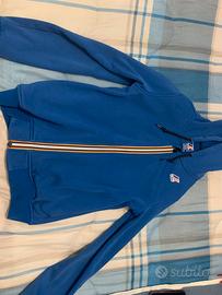 Felpa K way con zip blu