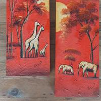 Coppia di quadri africani 