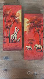 Coppia di quadri africani 