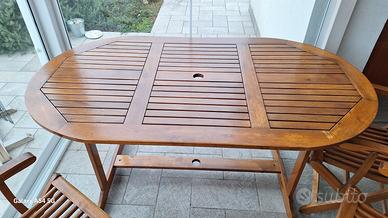 Tavolo con 4 sedie in teak