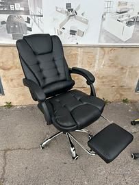 Sedia direzionale con poggiapiedi