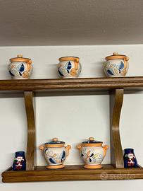 Set contenutori cucina in ceramica decorata