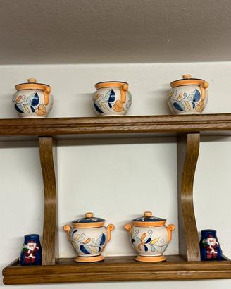 Set contenutori cucina in ceramica decorata