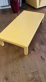 Tavolino design giallo laccato – 110x55x25 cm