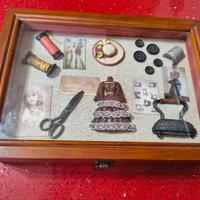 scatola del cucito in legno 