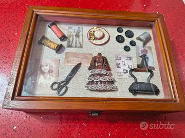 scatola del cucito in legno 