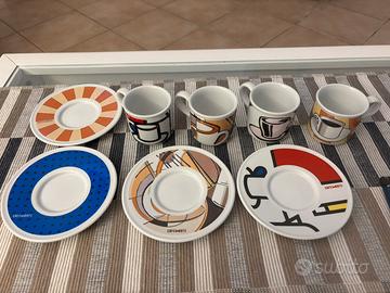 Set 4 tazzine da caffè Lavazza con piattini