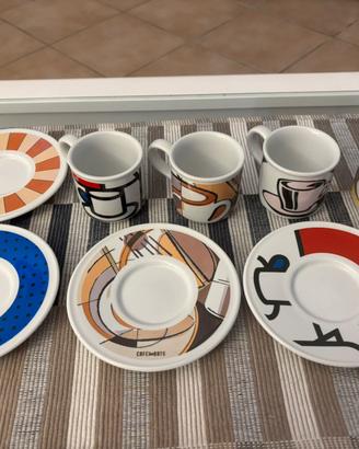 Set 4 tazzine da caffè Lavazza con piattini