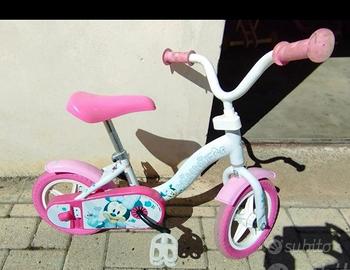Bici bambina 2 anni con rotelle Minnie rosa