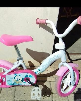 Bici bambina 2 anni con rotelle Minnie rosa