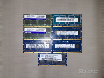 MEMORIA RAM SODIMM DDR2 E DDR3 PER PC PORTATILE