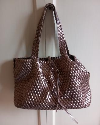 Borsa intrecciata bronzo