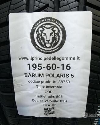 2 gomme 195 60 16 barum a38759