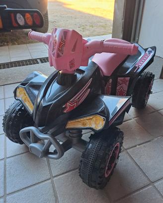 Quad Elettrico per Bambini – Colore Nero/Rosa con 