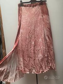 Gonna vintage lunga rosa antico