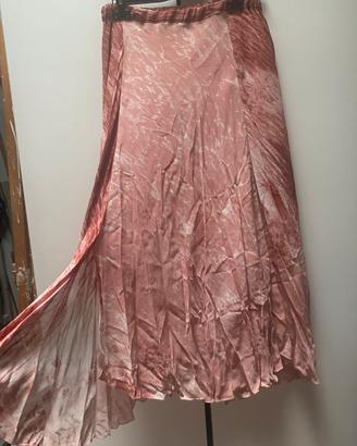 Gonna vintage lunga rosa antico